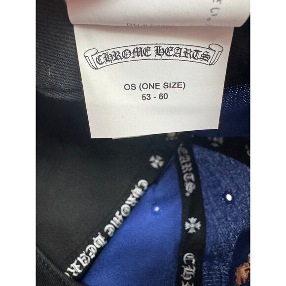 Men's Chrome Hearts Blue/Orange CH Cross Patch Baseball Trucker Hat - Picture 8 of 9